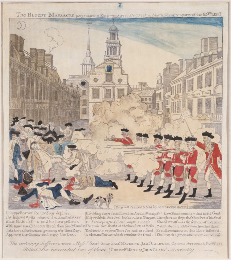 Boston Massacre engraving by Paul Revere